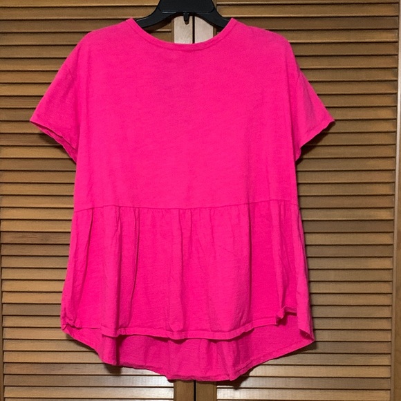 Time and Tru Tops - Time and Tru 100% Cotton Hot Pink Summer Top XXL 20